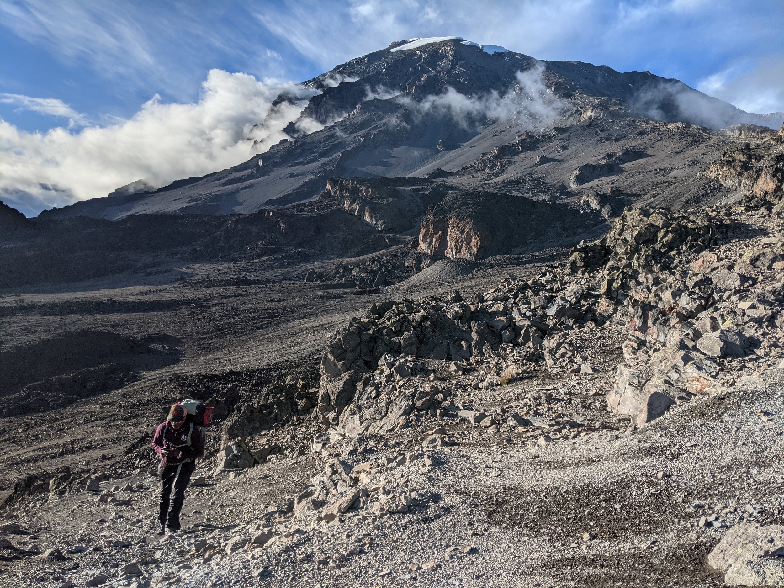 Person climbing Mount Kilimanjaro